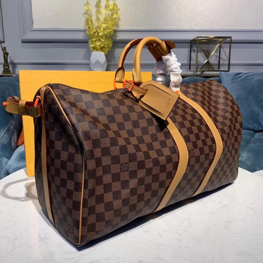 Louis Vuitton Damier Ebene Canvas Keepall Bandouliere 50 N44478 Easybags124431